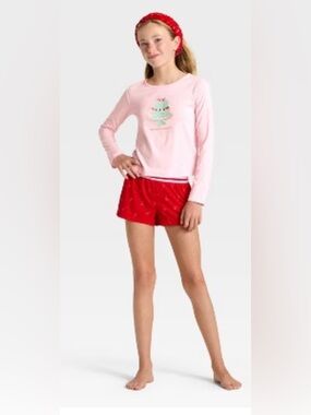 NWT-Large Cotton Kids Large long sleeve pajama set with headband